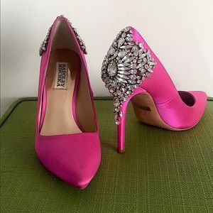 Gorgeous pink satin heels